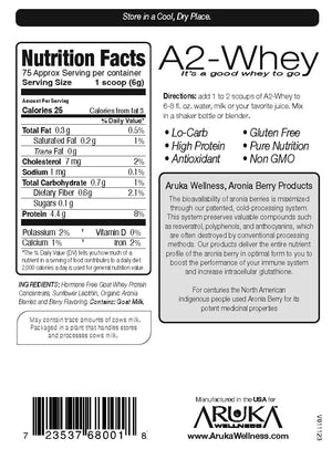 A2 Whey Berry Flavored and Organic Aronia Berry Powder