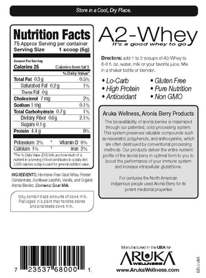 A2 Whey Vanilla and Organic Aronia Berry Powder